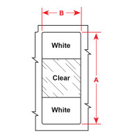 White/Clear Cable Flags, 8-13mm wire diam 25mm(W) x 86mm(H) 100 labels (M7-64-427)