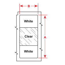 White/Clear Cable Flags, 8-13mm wire diam 25mm(W) x 86mm(H) 100 labels (M7-64-427)