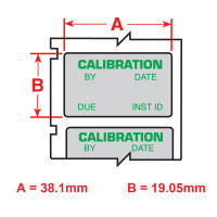 Calibration Green/Matt Silver Labels, 19mm x 38mm x 250 labels (M7-30-428-CALI)