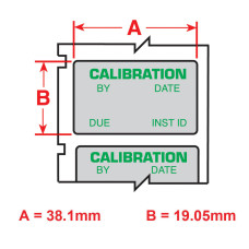 Calibrated Green on Silver labels, 19.1mm(W) x 38.1mm(H) x 250 labels (M6-30-428-CALI)