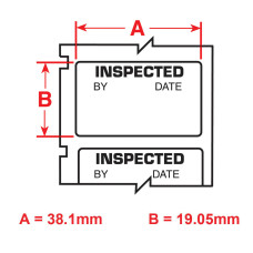 Inspected Black on White labels, 19.1mm(W) x 38.1mm(H) x 250 labels (M6-30-423-INSP)