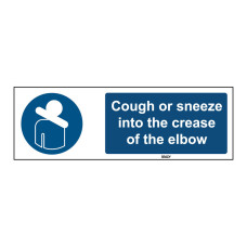 Rigid Polypropylene Sign, Cough or sneeze 150mm x 450mm x single