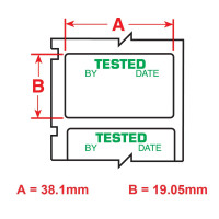 Tested Green/White Labels, 19mm x 38mm x 250 labels (M7-30-423-TEST)